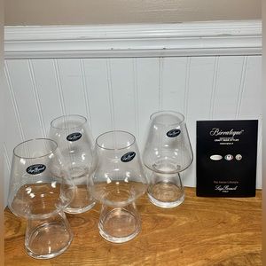 Set of 4 Luigi Bormioli Crystal Italian Beer Steins Glasses